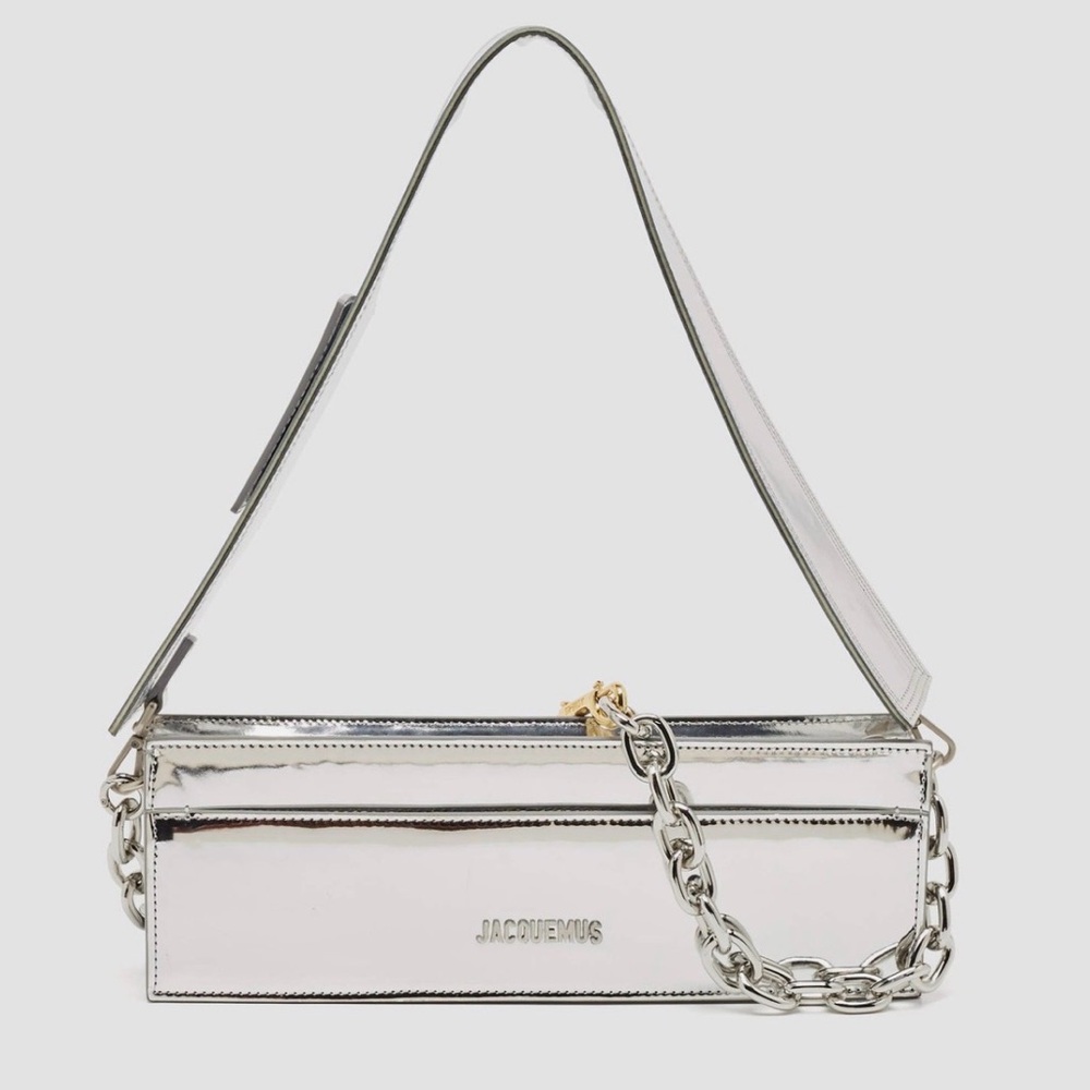 Jacquemus Silver Patent Leather Bag